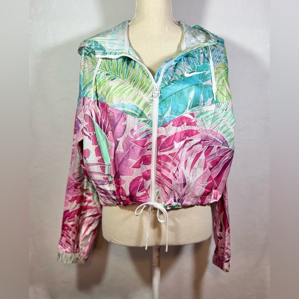 Nike Lightweight Jacket Women’s Size Medium Floral Print Pastel Colors - Picture 3 of 8